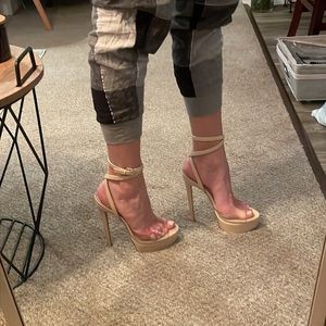 Jennifer Lopez | Shoes | Jl Nude And Clear Ankle Strap Stiletto Heels